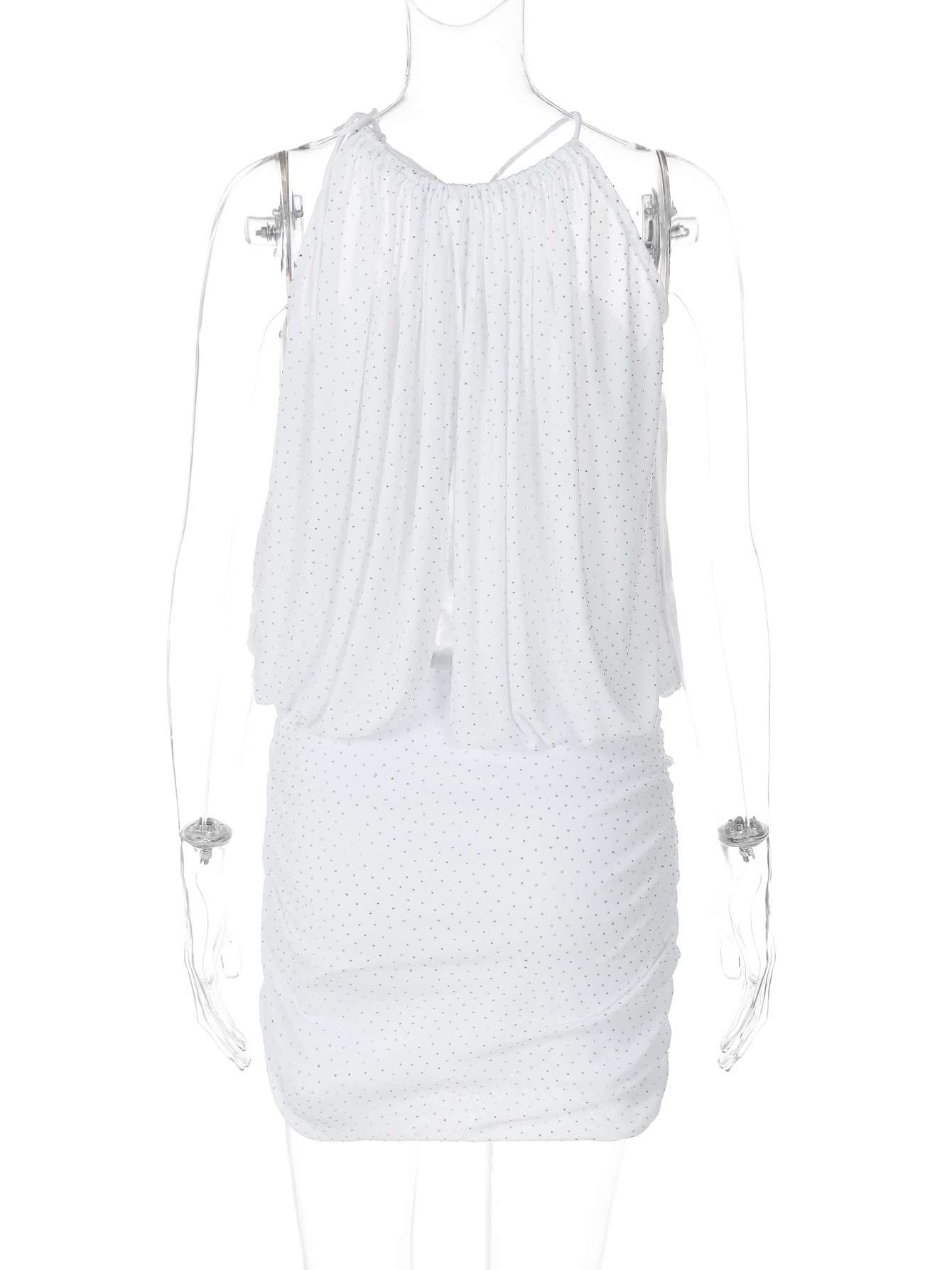 Elegant White Ruched Dress image 1