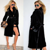 Suit Collar Thick Long Plush Coat image 2