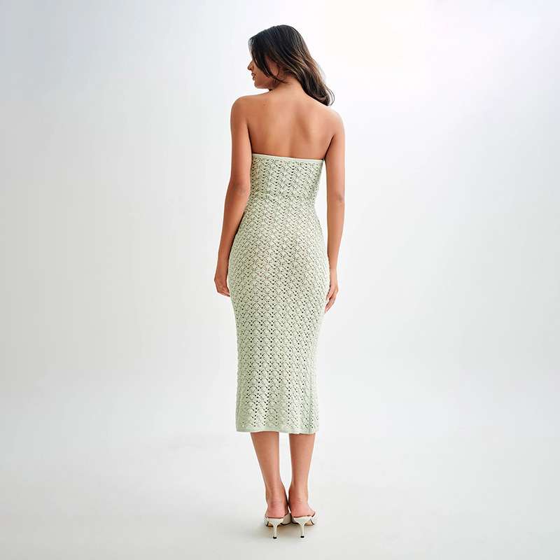 Strapless Crochet Midi Dress image 8