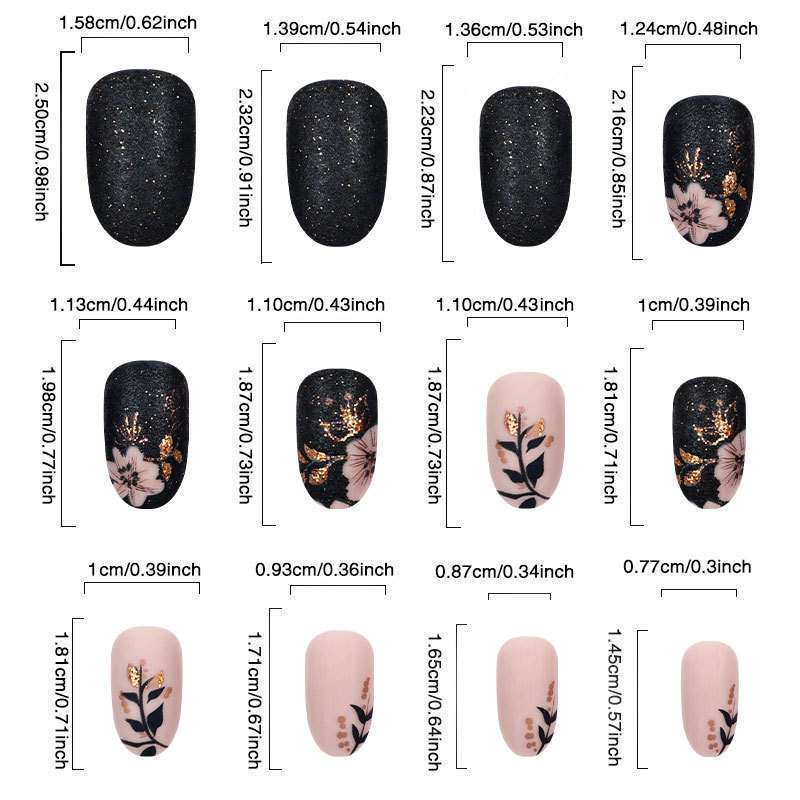 Elegant Floral Matte & Glitter Nail Art Design image 3