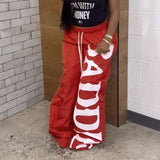 Graphic Wide Leg Sweatpants - S, Red image