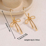 Elegant Gold Bow Tie Dangle Earrings image 2