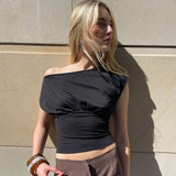 Stylish Off-Shoulder Draped Top image 1