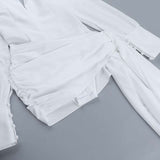 White Dress with Dramatic Sleeves image 7