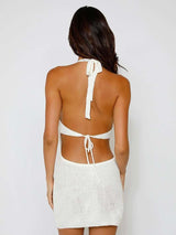 Crochet Halter Mini Dress image 3