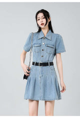 Casual Denim Short-Sleeve Dress image 2