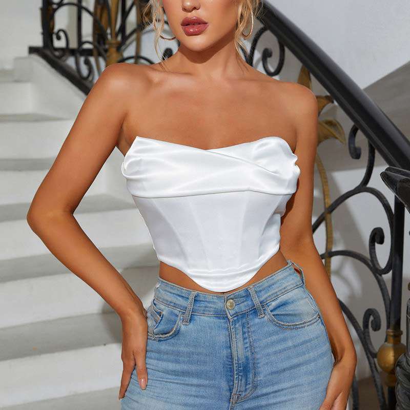 Vibrant Strapless Top - S, White image