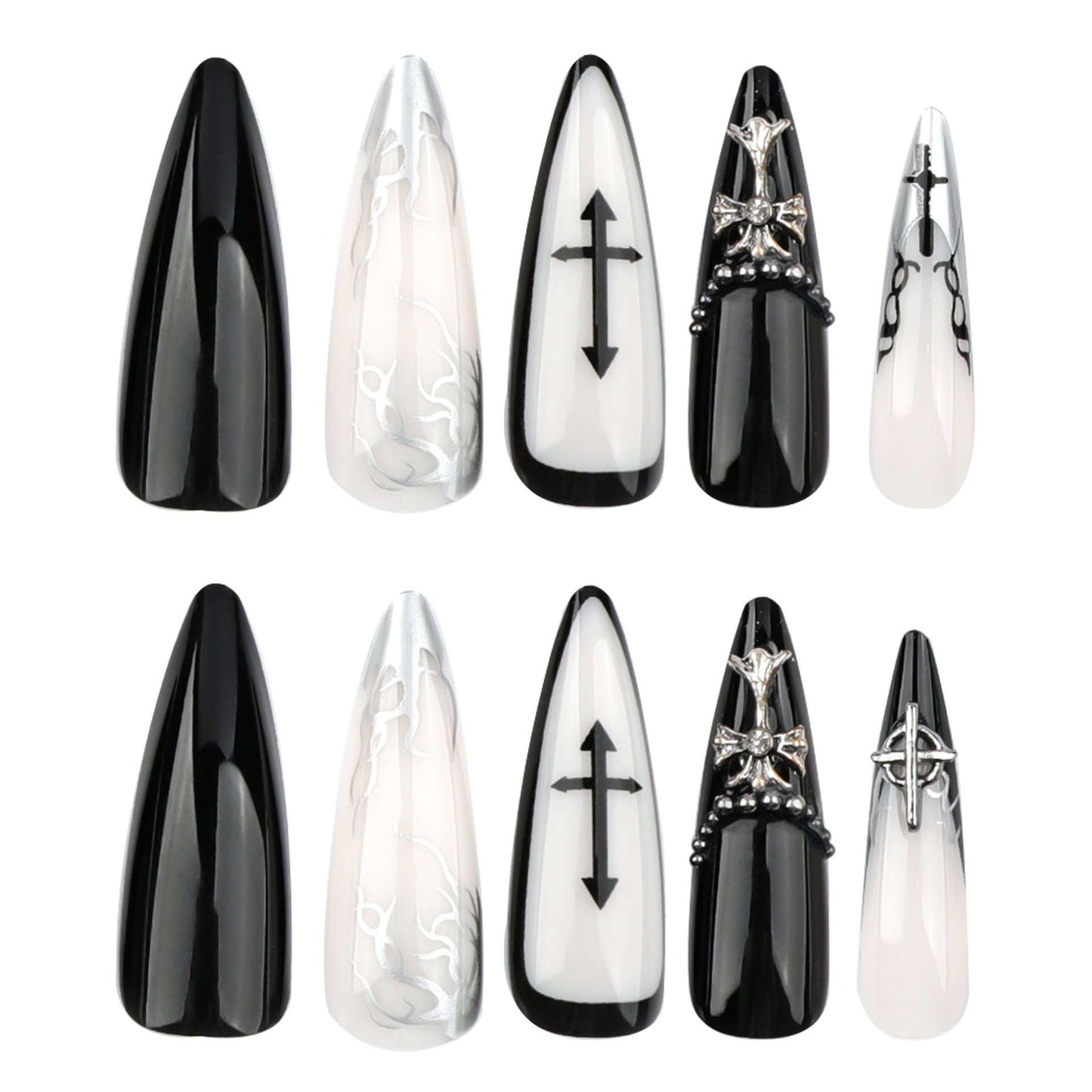 Gothic Stiletto Nail Art image 2