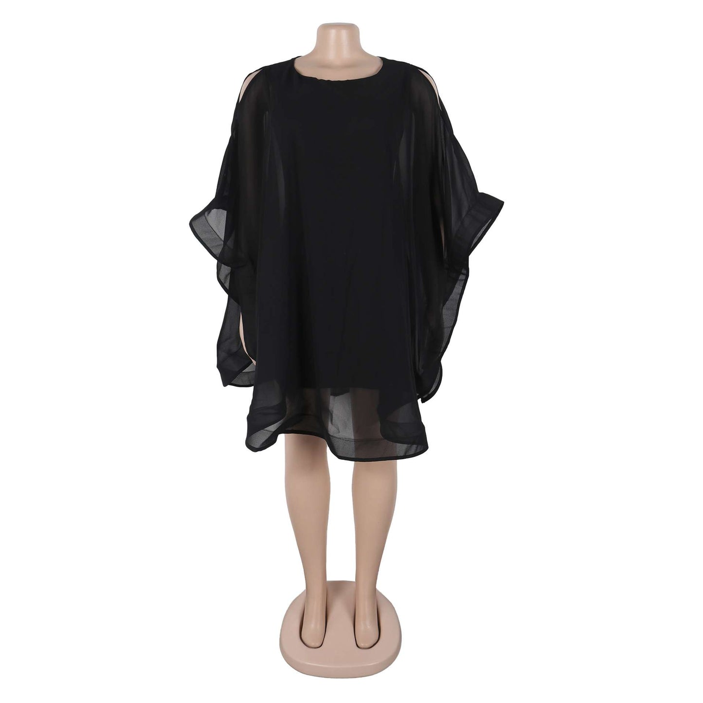 Elegant Flowing Dress with Capes image 5