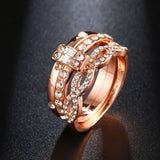 Elegant Gold Crystal Ring image 3