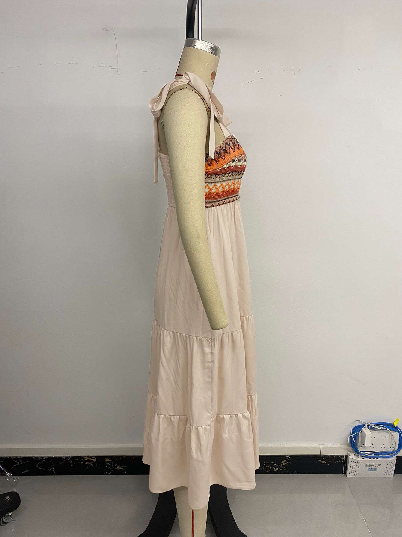 Boho Maxi Dress with Tie-Shoulder Details image 5