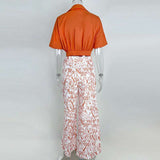 Cropped Button-Up Top with Wide-Leg Pants image 2
