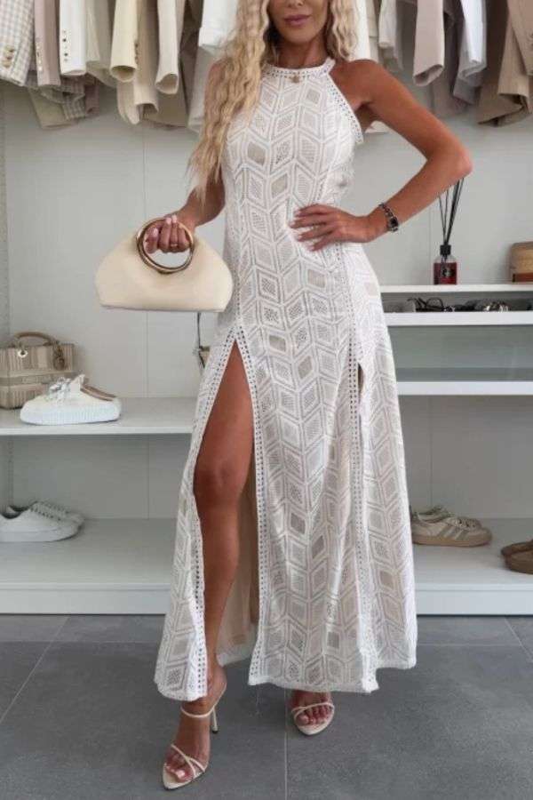 Crochet Cut-Out Maxi Dress image 0