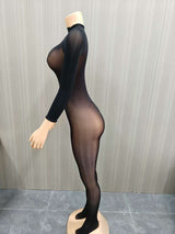 Sheer Cut-Out Jumpsuit with Long Sleeves image 5