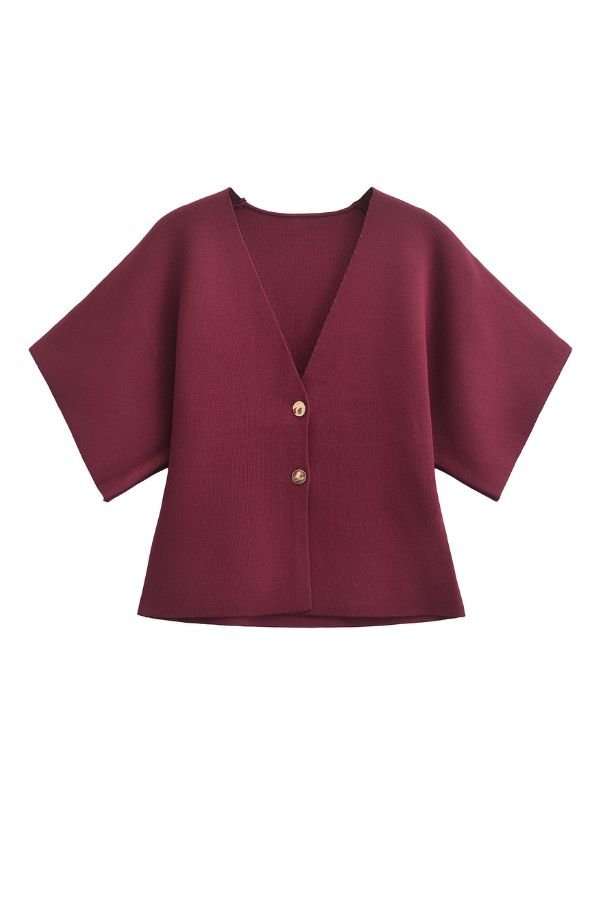 Short-Sleeve Buttoned Cardigan image 0
