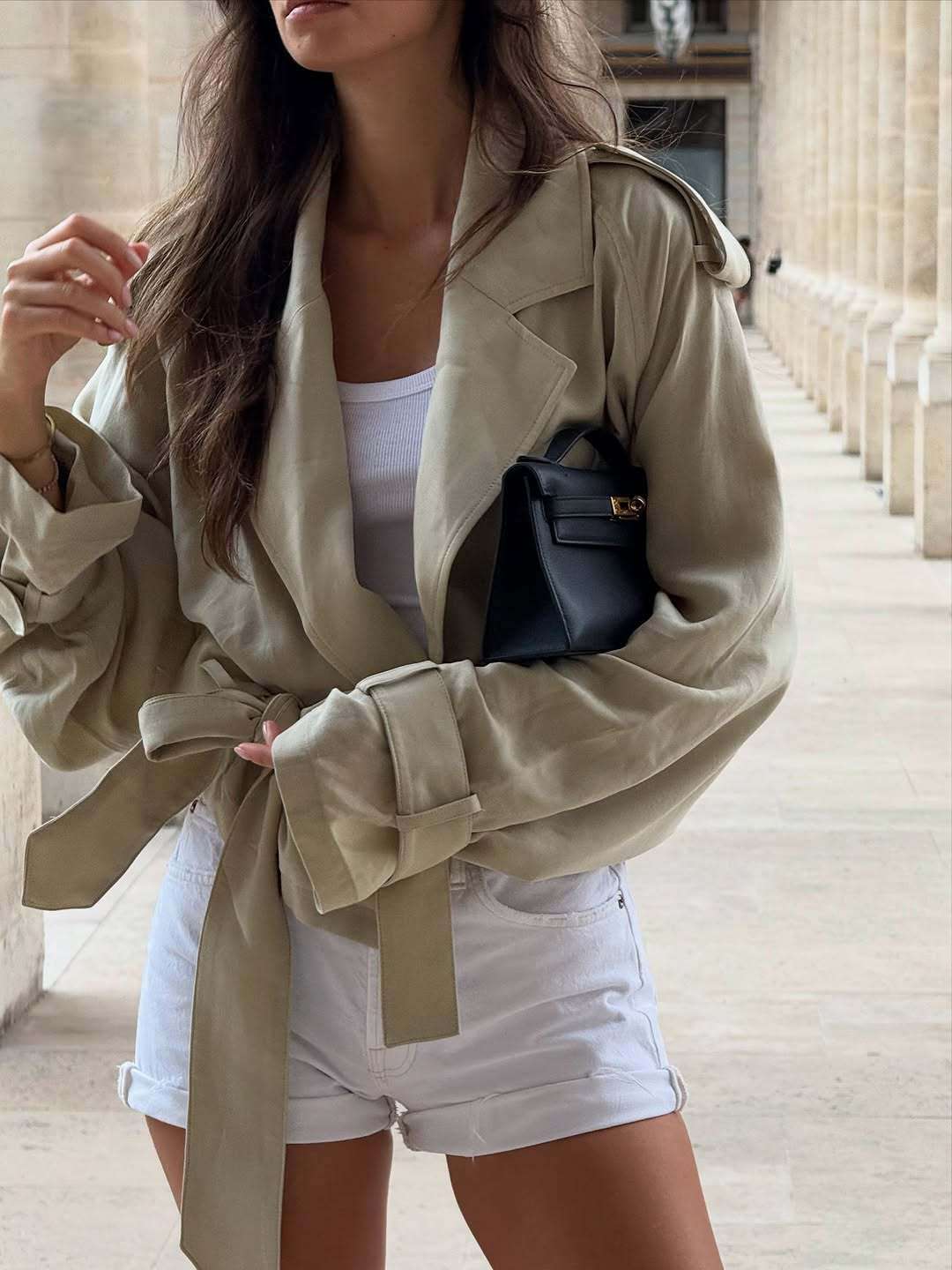 Beige Tie-Front Trench Coat image 6