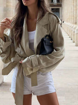 Beige Tie-Front Trench Coat image 6