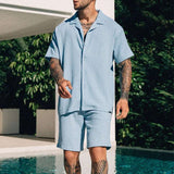 Mens Textured Summer Set - M, Blue image