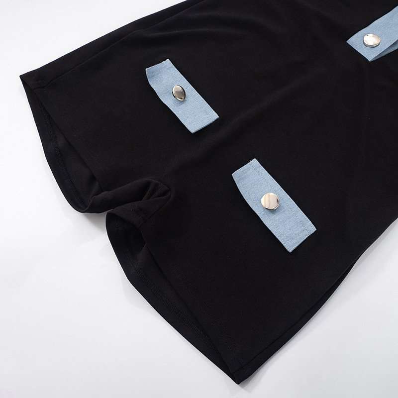 Contrast Button-Up Romper image 7