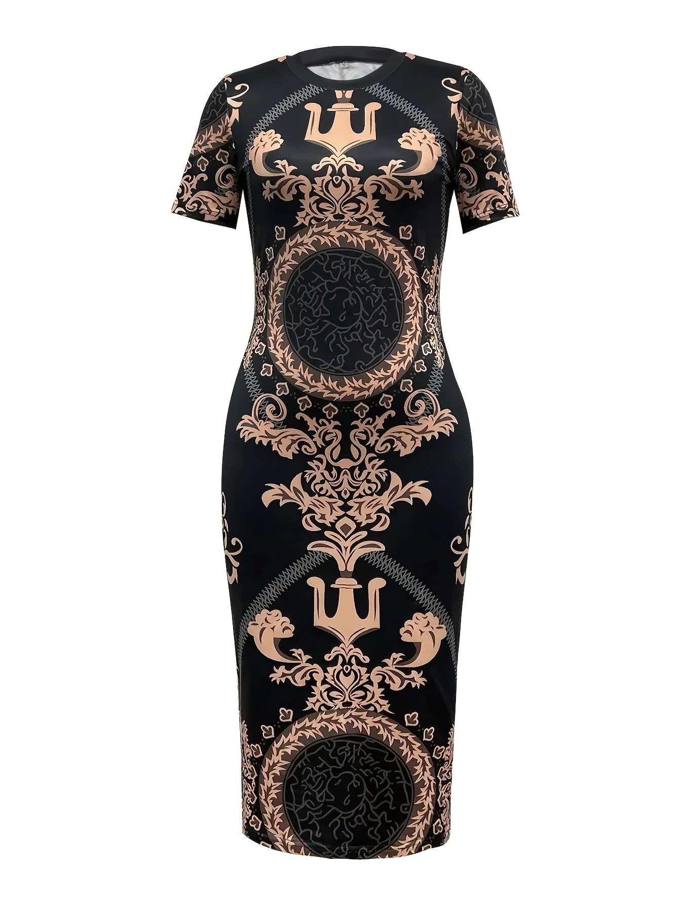 Print Bodycon Midi Dress image 3