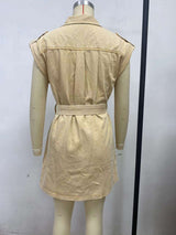 Sleeveless Belted Utility Dress image 5