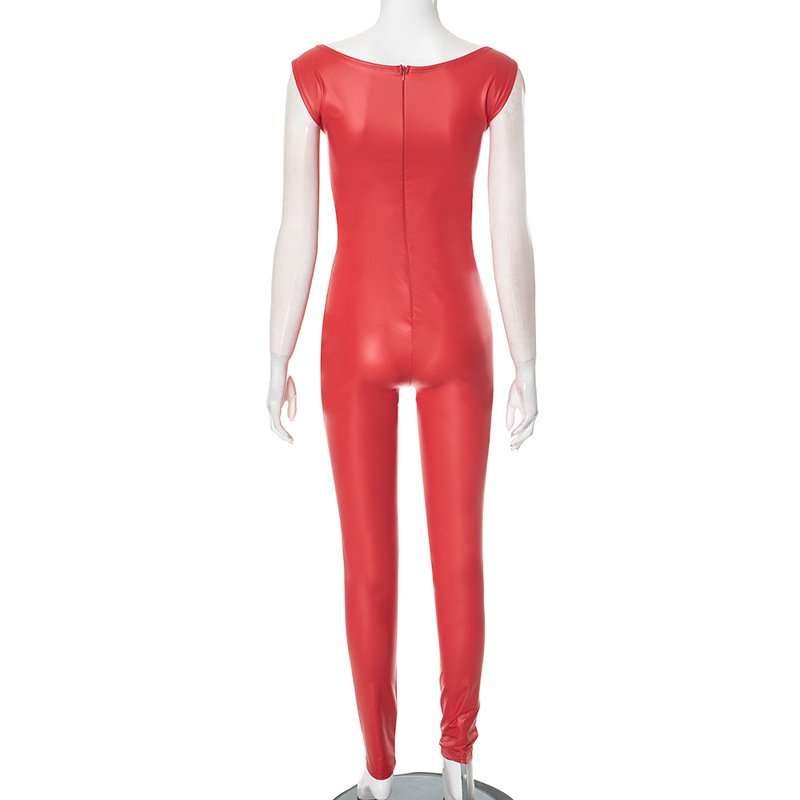PU Sleeveless Skinny Jumpsuit image 5