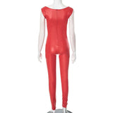 PU Sleeveless Skinny Jumpsuit image 5