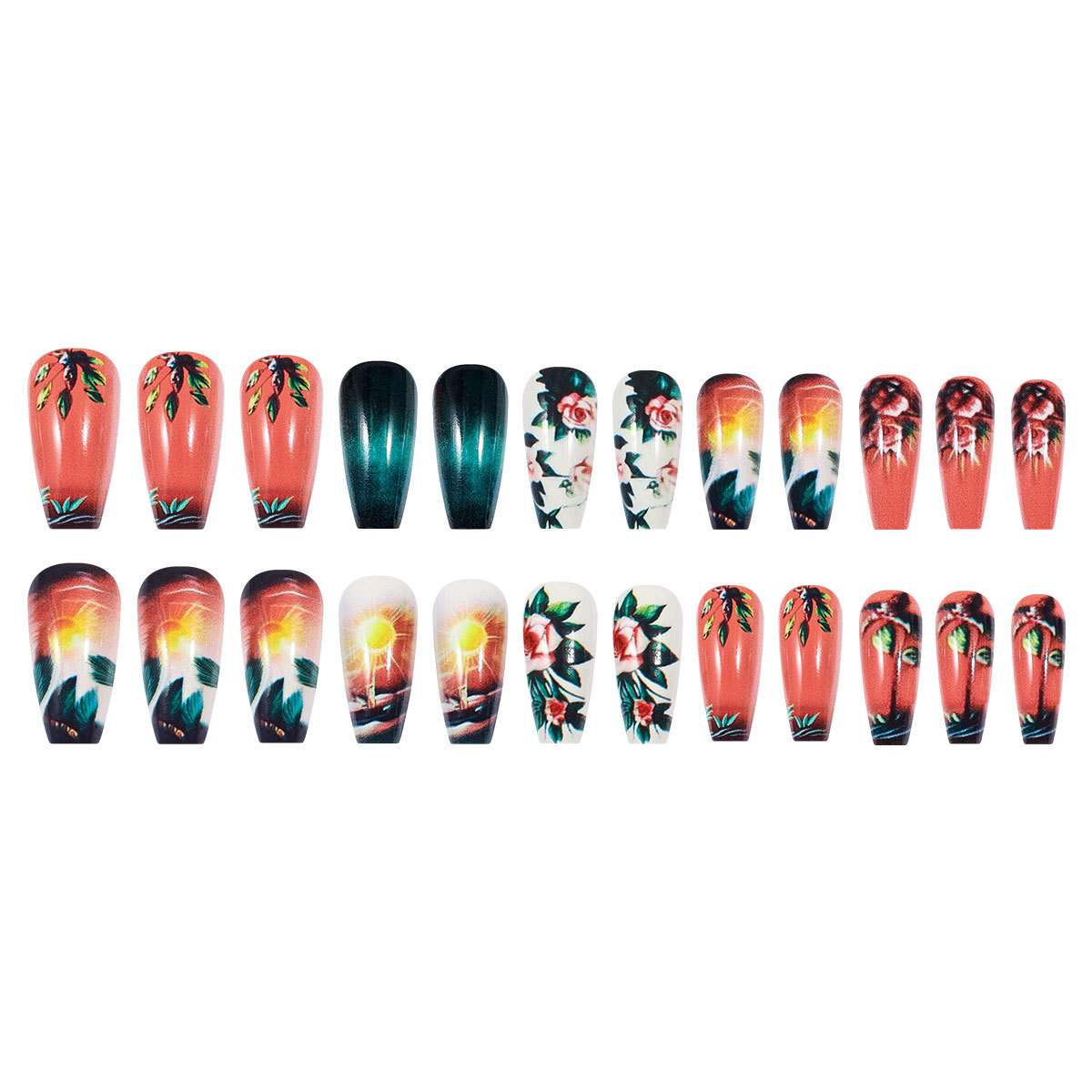 Floral and Sunset Nail Art Set image 4