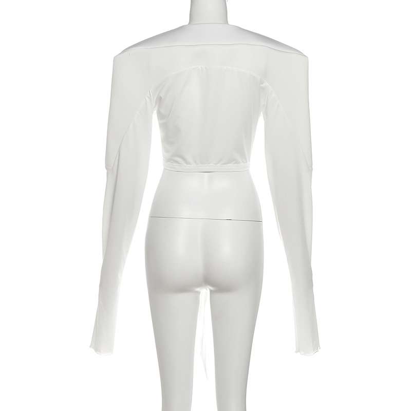 Structured Crop Jacket with Wrap Tie Detail image 3