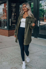 Fashionable Long Sleeve Loose Fit Solid Shacket image 2