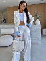 Blazer and Pants Set - M, White image