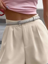 High-Waisted Tailored Shorts image 3