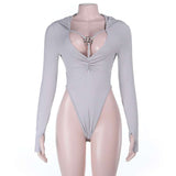 Chic Cut-Out Bodysuit with Hood image 5