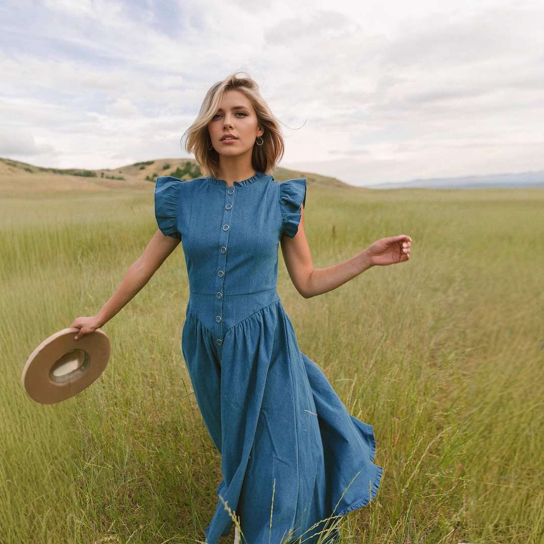 Elegant Button-Down Midi Dress image 5