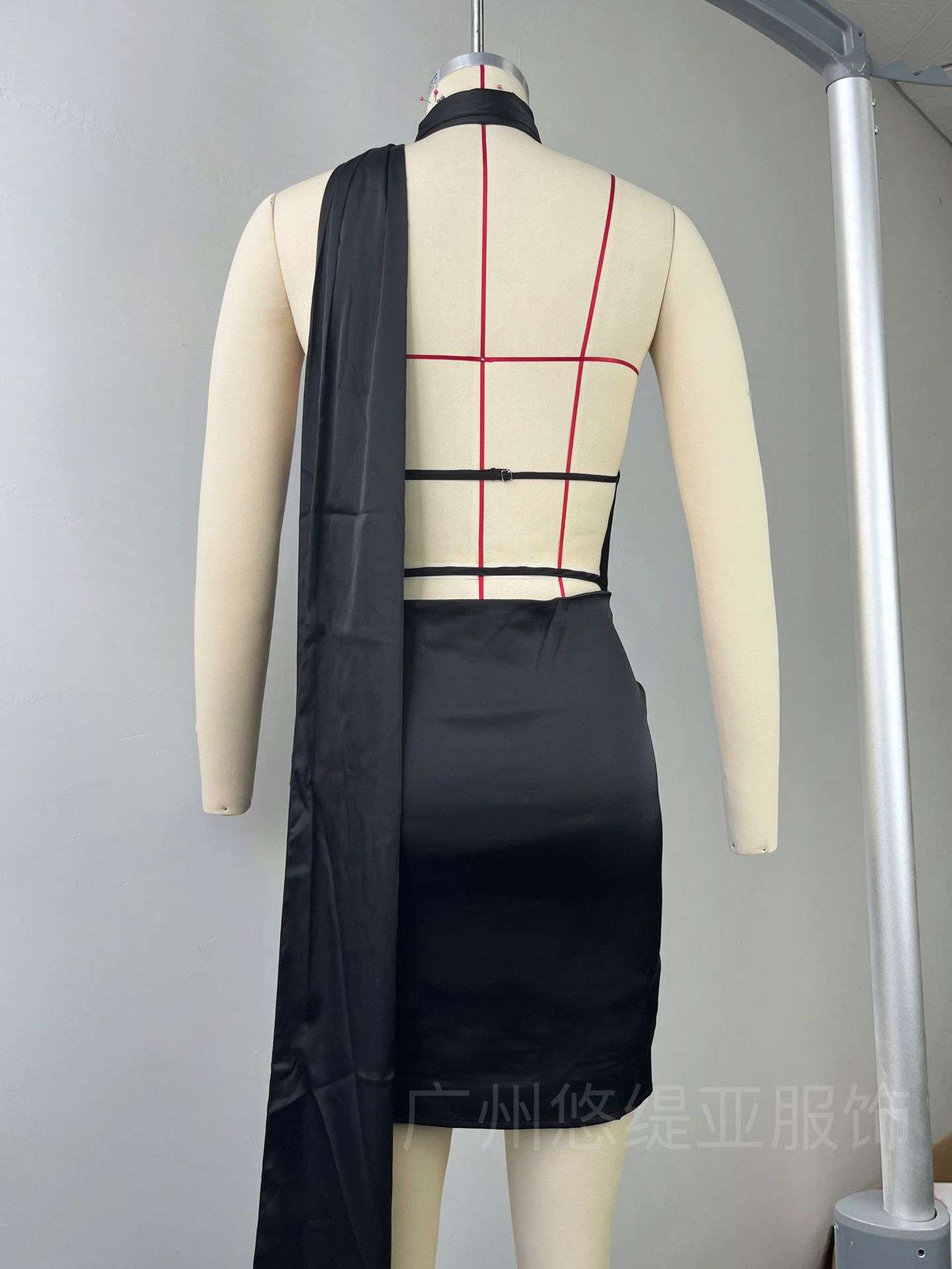 Halter Dress with Scarf Detail image 4