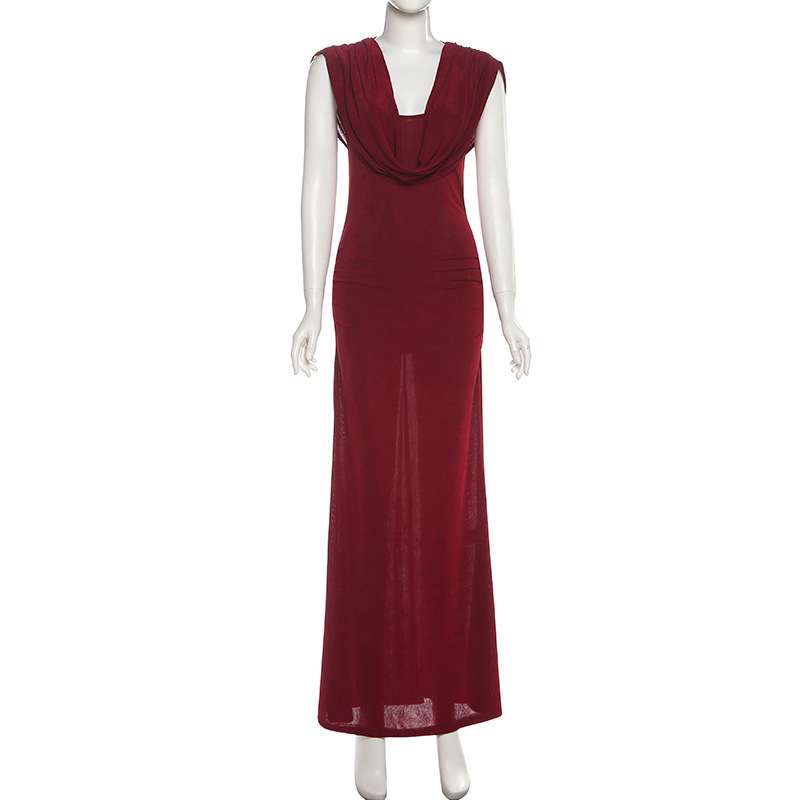 Backless Maxi Dress with Draped Detail image 3
