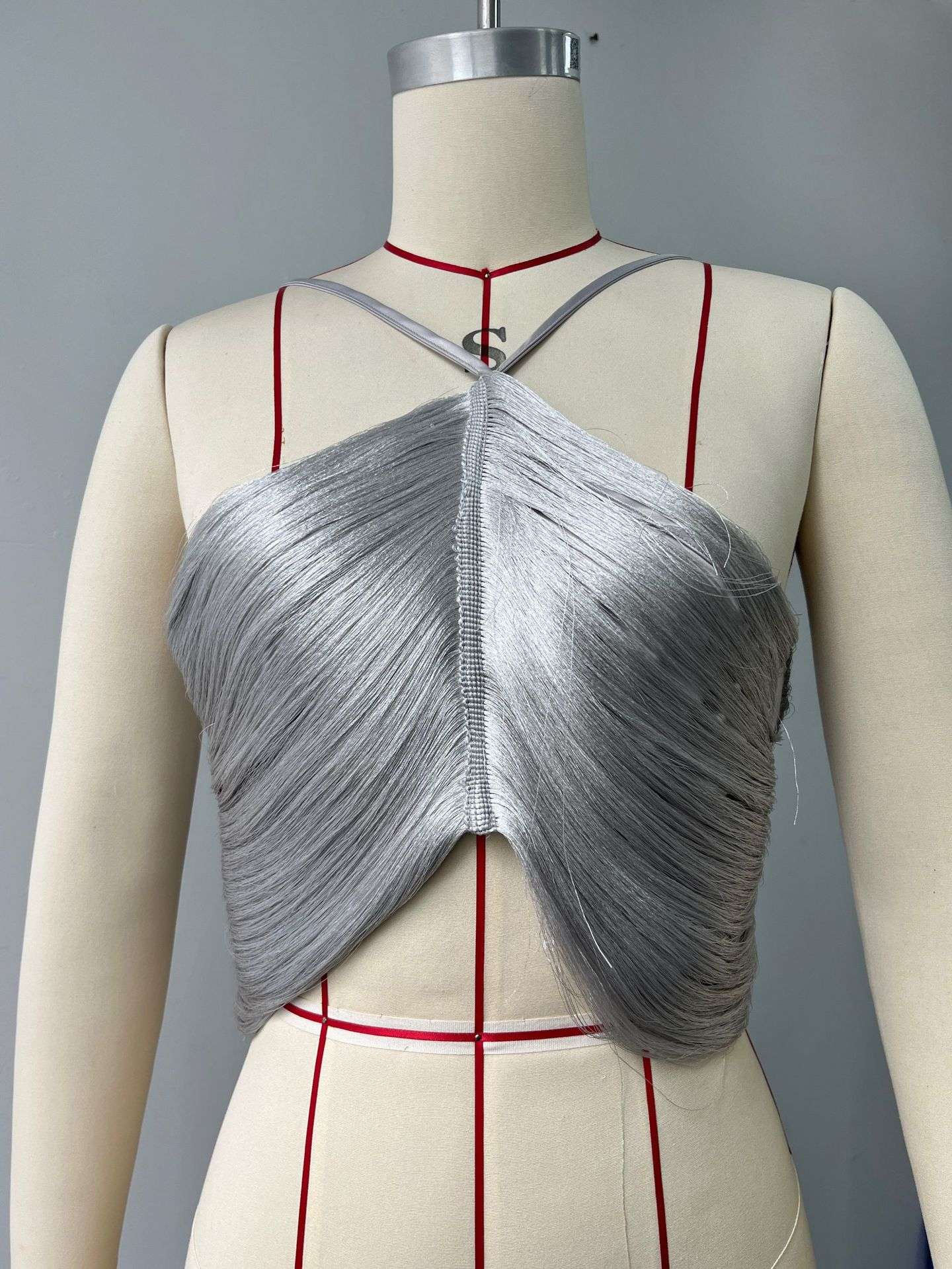 Metallic Halter Crop Top image 3