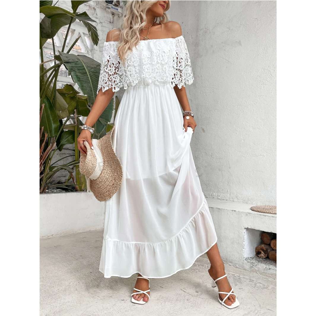 Chic Off-Shoulder Lace Maxi Dress image 5