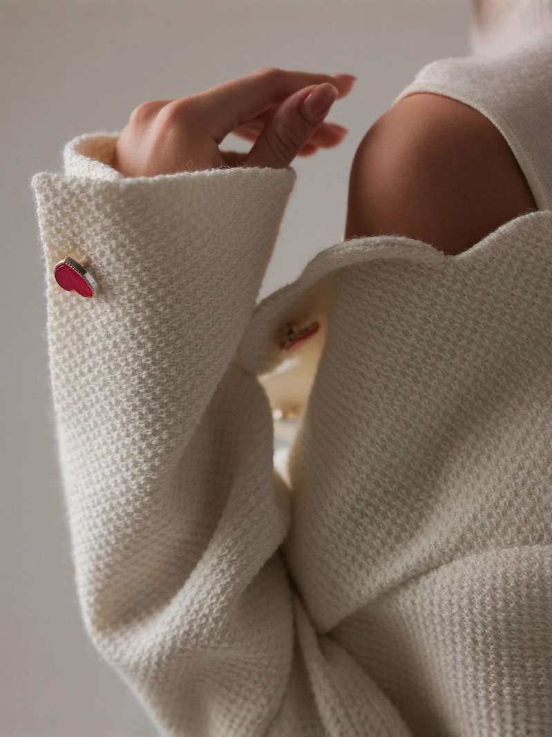 Chic Cardigan with Heart Details image 4