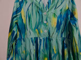Abstract Print Maxi Dress with Tie Waist image 3