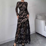 Lace Long Sleeve Maxi Dress image 12