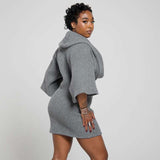 Knit Oversized Top with Draped Collar image 2