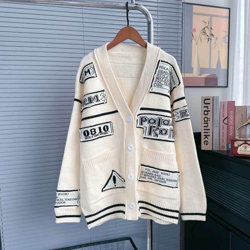 Oversized Patchwork Graphic Cardigan image 5