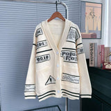 Oversized Patchwork Graphic Cardigan image 5