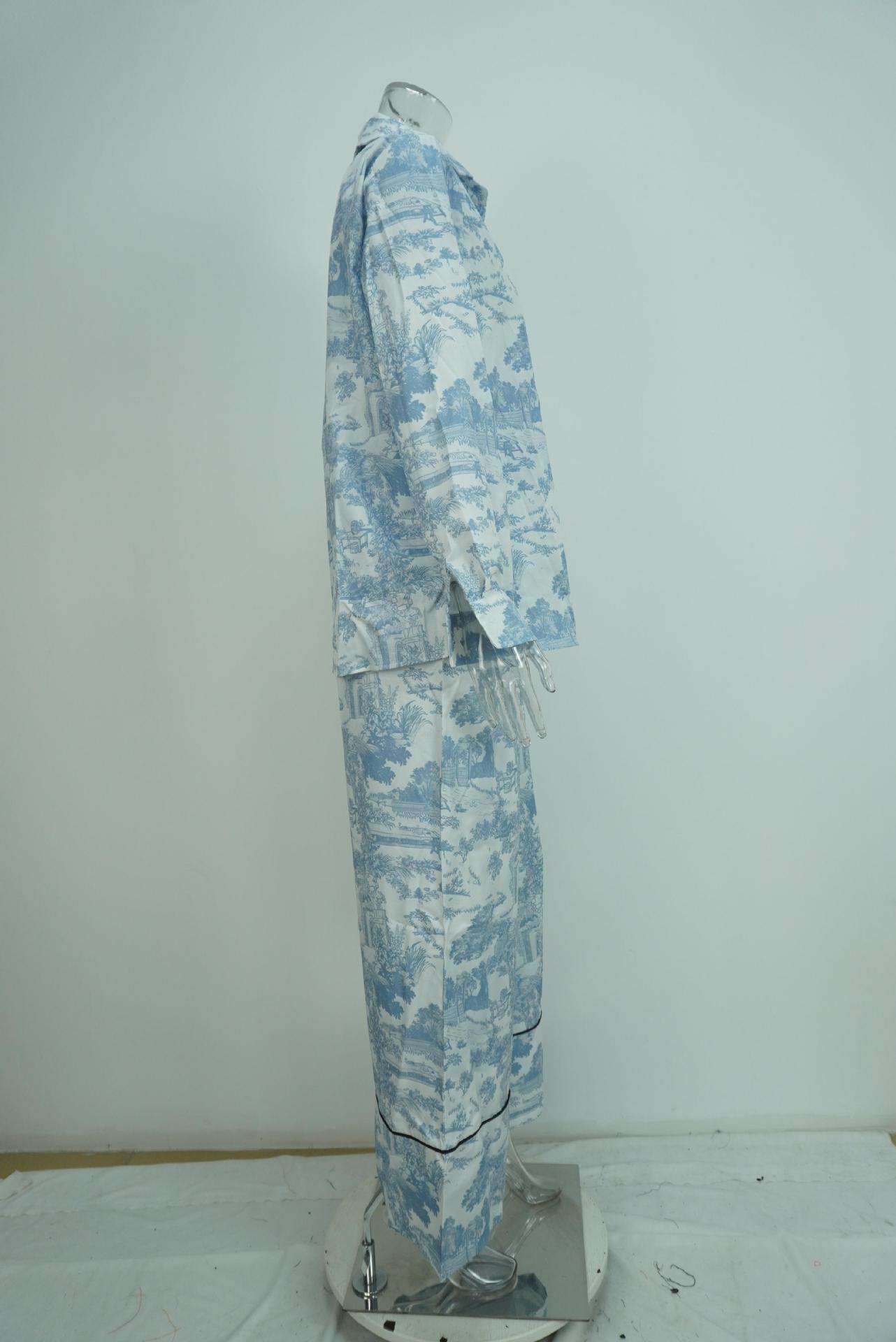 Loungewear Set with Shirt & Wide-Leg Pants image 6