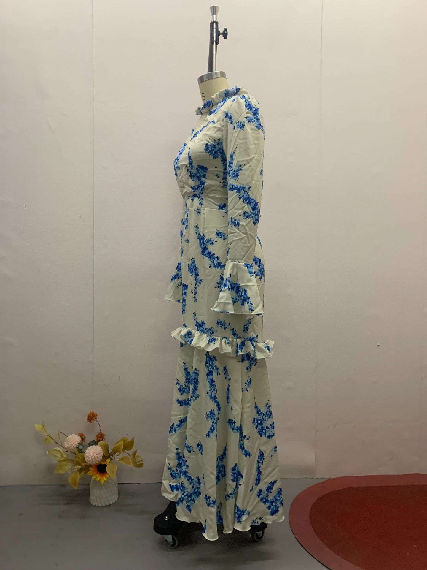 Floral Maxi Dress with Ruffled Sleeves image 2