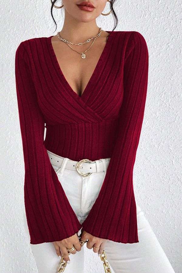 Surplice Neck Wrap Top image 1