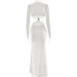 Cut-Out Evening Gown with Gold Belt Accent image 4