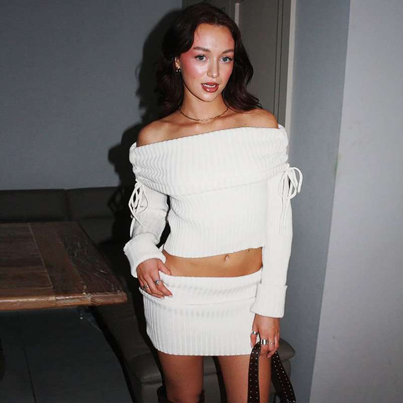 Off-shoulder Top & Short Skirt Set image 6