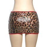 Sequin Leopard Print Mini Skirt image 4